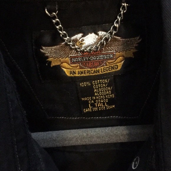 Harley Davidson light denim jacket Size L TALL - Picture 3 of 5